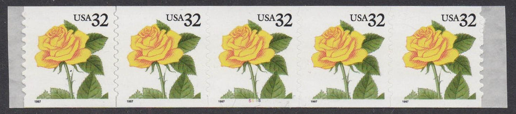 # 3054 (1997) Yellow Rose - PS/5, #5555, VF MNH