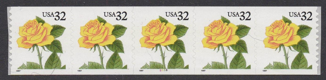 # 3054 (1997) Yellow Rose - PS/5, #5566, VF MNH