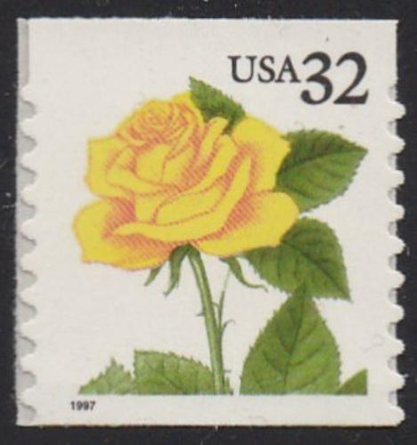 # 3054 (1997) Yellow Rose - Coil sgl, MNH
