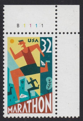 # 3067 (1996) Marathon - Plt sgl, UR #B1111, MNH