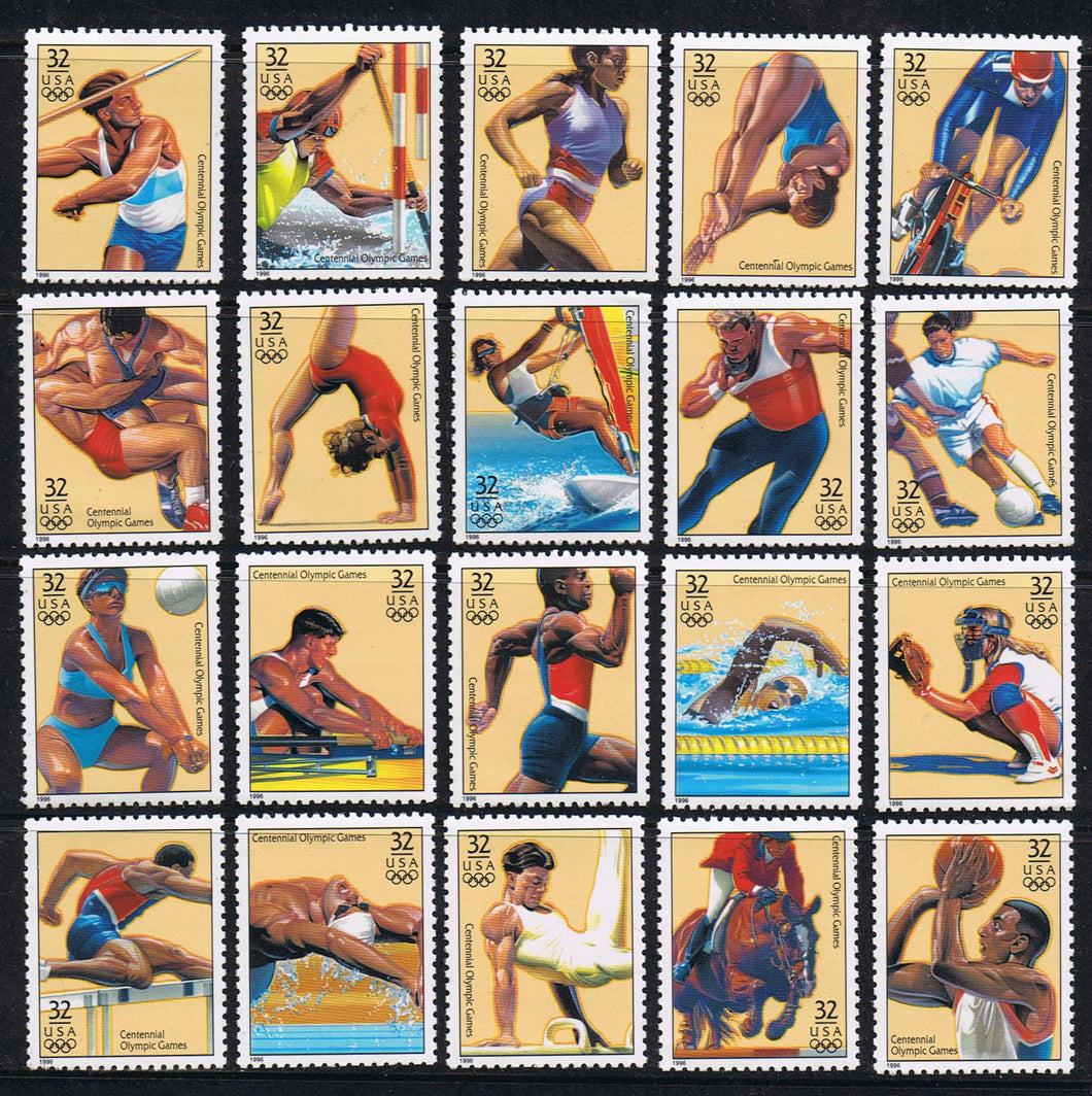 # 3068 (1996) Atlanta Olympics - Sgls, Set/20, MNH