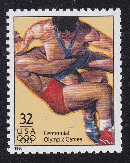 # 3068f (1996) Olympics, Wrestling - Sgl, MNH