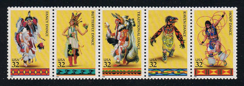 # 3072-76 (1996) American Indian Dance - Strip/5, MNH