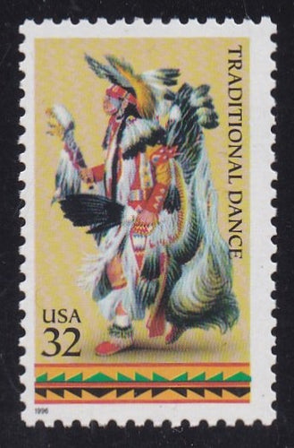 # 3074 (1996) American Indian Dance - Sgl, MNH