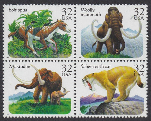 # 3077-80 (1996) Prehistoric Animals - BK/4, MNH