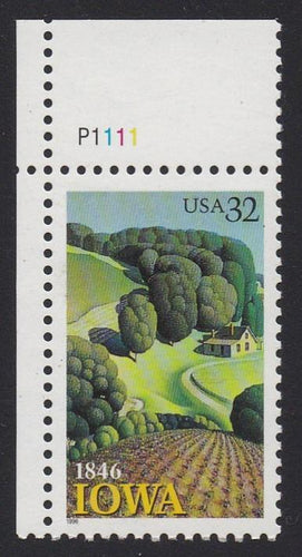 # 3088 (1996) Iowa - Plt sgl, UL, MNH