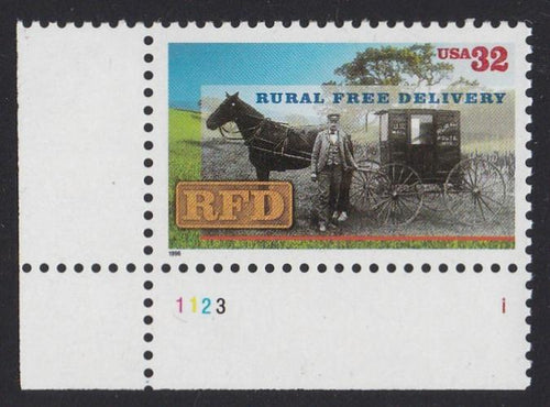# 3090 (1996) RFD - Plt sgl, LL #1123-1, MNH