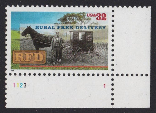 # 3090 (1996) RFD - Plt sgl, LR #1123-1, MNH