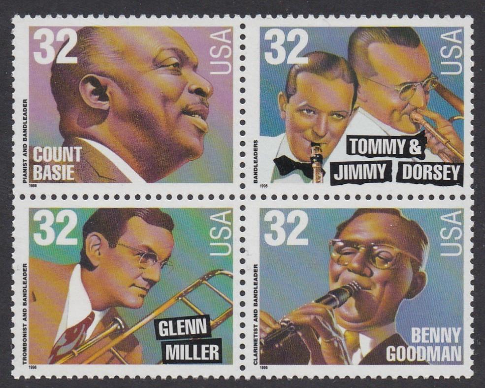 # 3096-99 (1996) Big Band Leaders - BK/4, MNH