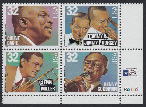 # 3096-99 (1996) Big Band Leaders - PB, LR P222222, MNH