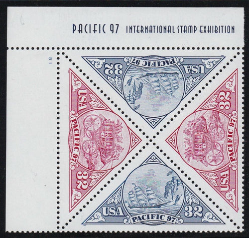 # 3130-31 (1997) Stamp Exposition - PB, UL #B1, MNH