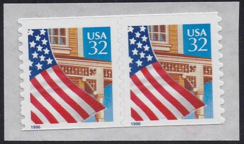 # 3133 (1997) Flag Over Porch - Coil pr, MNH
