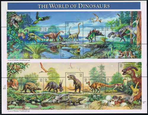 # 3136 (1997) Dinosaurs - Pane, MNH
