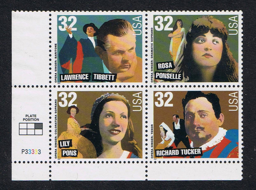 # 3154-57 (1997) Opera Singers - PB, LL #P33333, MNH
