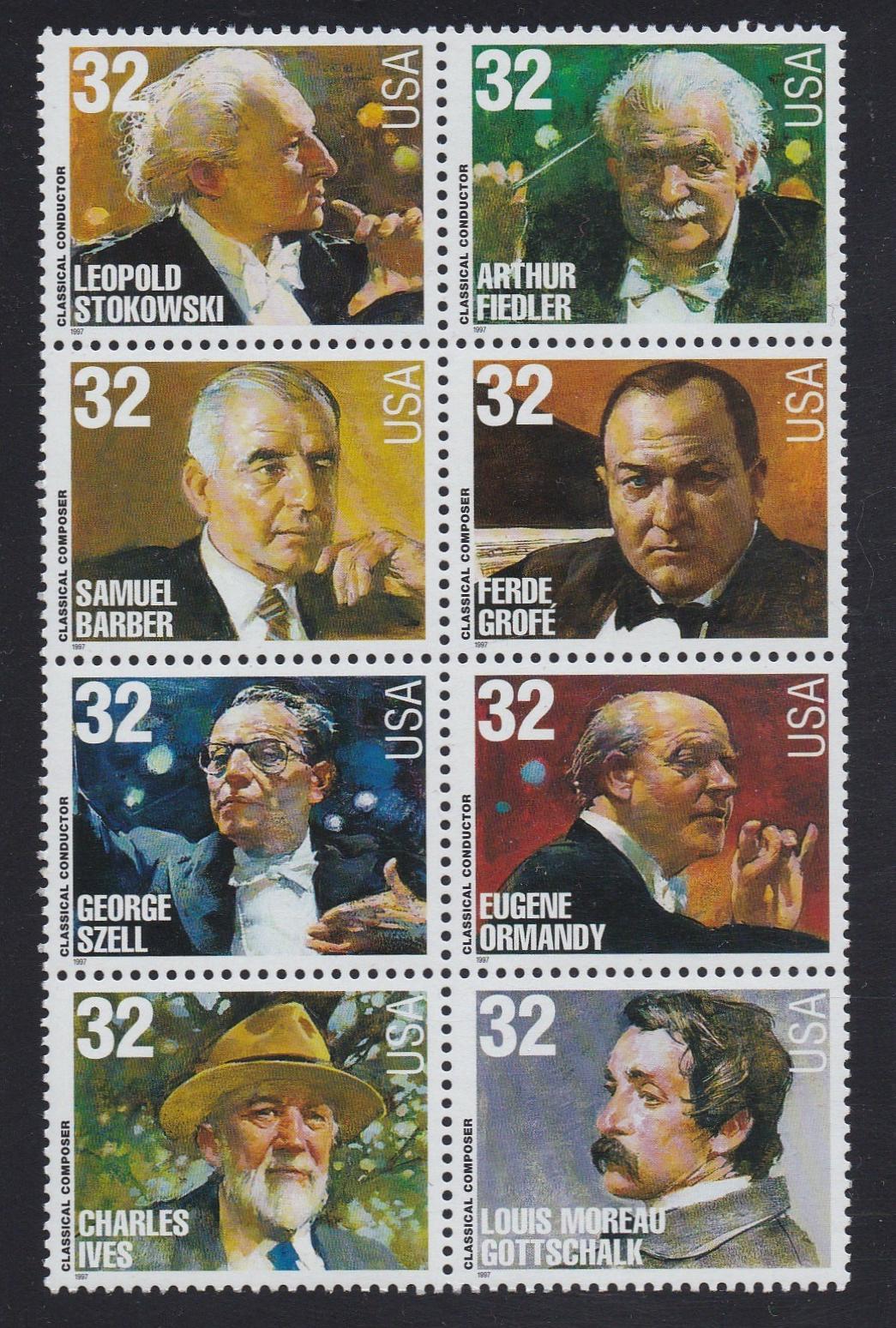 # 3158-65 (1997) Classical Composers & Conductors - V BK/8, MNH