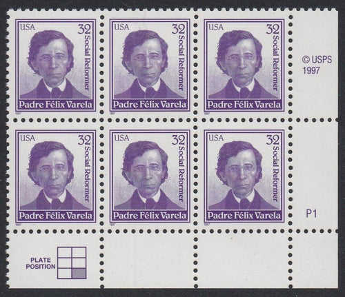 # 3166 (1997) Padre Felix Varela - PB/6, LR #P1, MNH
