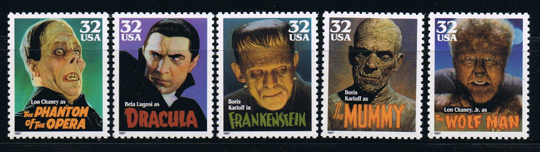 # 3168-72 (1997) Monsters - Sgls, Set/5, MNH