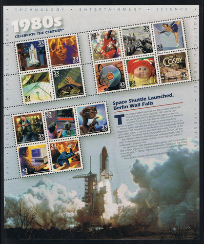 #3190 (2000) Celebrate the Century, 1980's - Pane, MNH