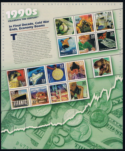 #3191 (2000) Celebrate the Century, 1990's - Pane, MNH