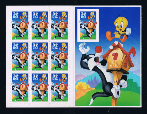 # 3205 (1998) Sylvester & Tweety, imperf - Pane, MNH