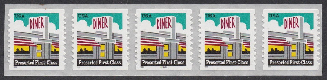 # 3208A (1998) Diner - PS/5, #33333, XF MNH