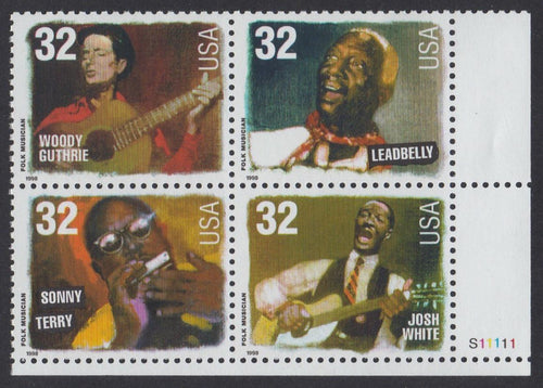 # 3212-15 (1998) Folk Singers - PB, LR #S11111, MNH