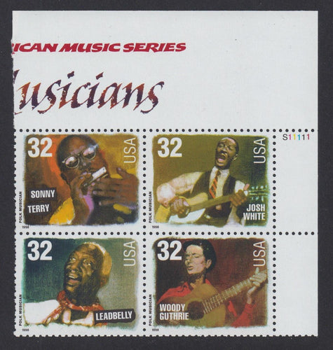 # 3212-15 (1998) Folk Singers - PB, UR #S11111, MNH