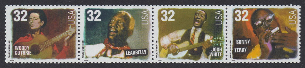 # 3212-15 (1998) Folk Singers - Strip/4, MNH