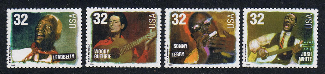 # 3212-15 (1998) Folk Singers - Sgls, Set/4, MNH