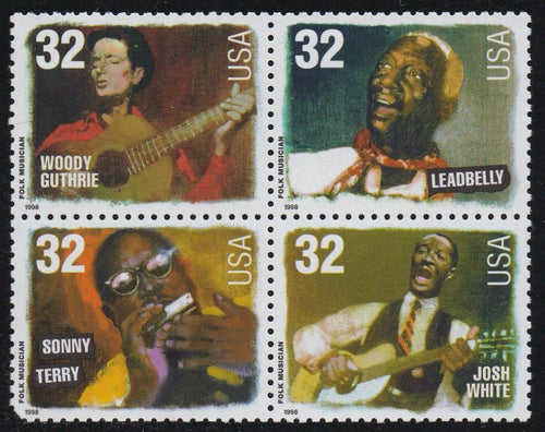 # 3212-15 (1998) Folk Singers - BK/4, MNH