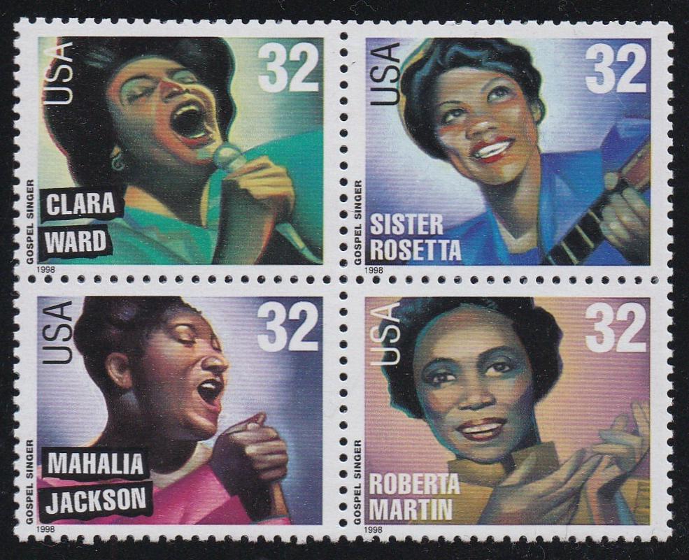 # 3216-19 (1998) Gospel Singers - BK/4, MNH