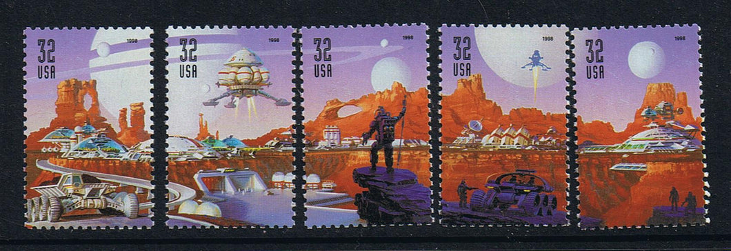 # 3238-42 (1998) Space Discovery - Sgls, Set/5, MNH