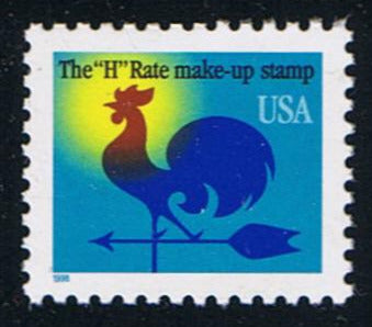 # 3258 Rooster Weather Vane, blue date - Sgl, MNH