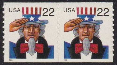 # 3263 (1998) Uncle Sam - Coil pr, MNH