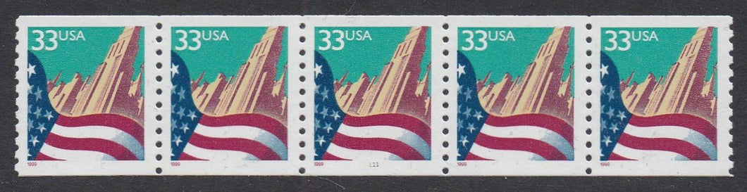 # 3280 (1999) Flag Over City, Sm Date - PS/5, #1111, MNH