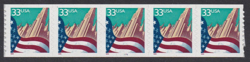 # 3281c (1999) Flag Over City, Sm Date, Type II - PS/5, #4444, VF MNH