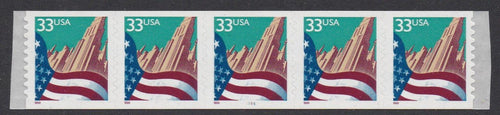 # 3281c (1999) Flag Over City, Sm Date, Type II - PS/5, #5555, FVF MNH