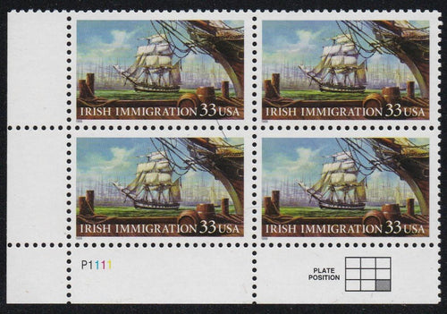 # 3286 (1999) Irish Immigration - PB, LL #P1111, MNH
