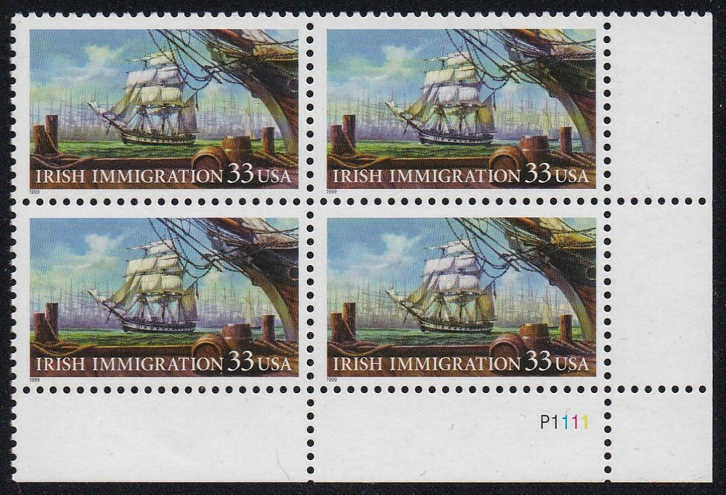 # 3286 (1999) Irish Immigration - PB, LR #P1111, MNH