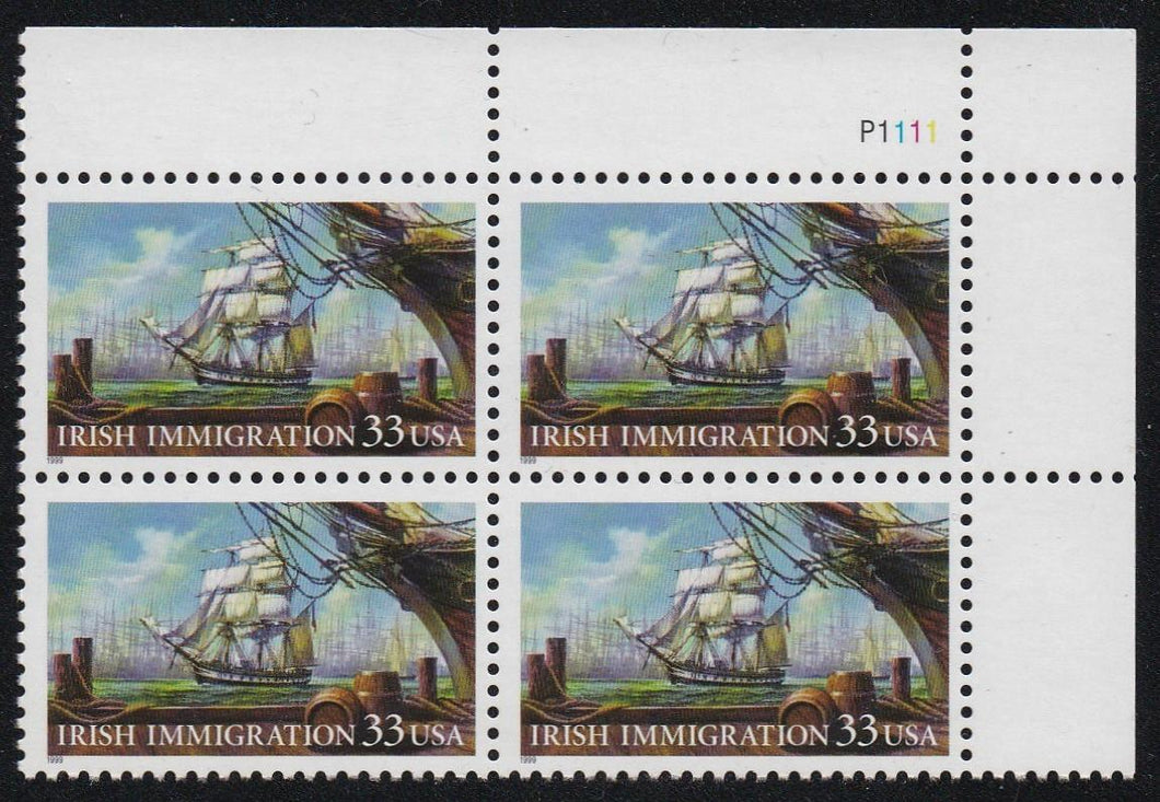 # 3286 (1999) Irish Immigration - PB, UR #P1111, MNH