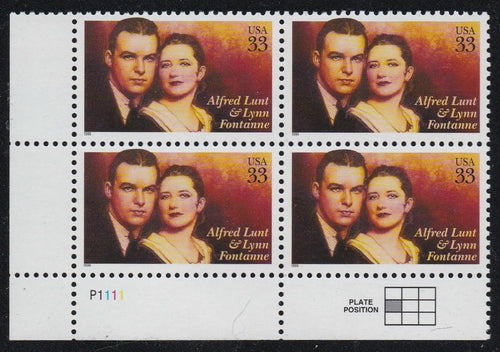 # 3287 (1999) Lunt & Fontanne - PB, LL #P1111, MNH