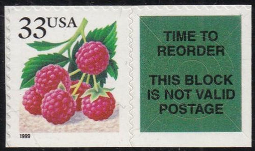 # 3295 (1999) Berries / Fruit, Raspberries - Bklt sgl, MNH