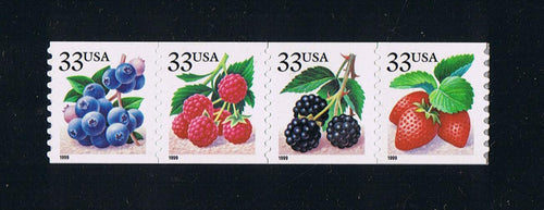 # 3302-05 (1999) Berries, Fruit - Strip/4, MNH