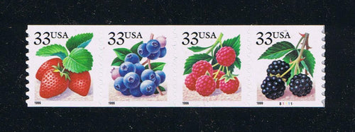 # 3302-05 (1999) Berries, Fruit - Strip/4, #B1111, MNH