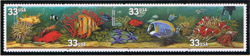 # 3320c (1999) Aquarium Fish, OA tag - Strip/4, MNH, SCARCE