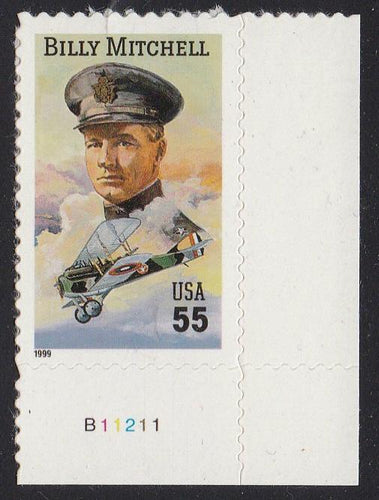 # 3330 (1999) Billy Mitchell - Plt sgl, LR #B11211, MNH