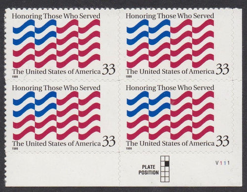 # 3331 (1999) Honoring Those Who Served - PB, LR #V111, MNH