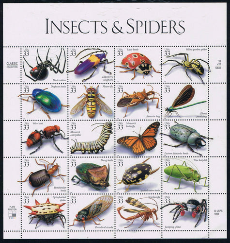 # 3351 (1999) Insects & Spiders - Pane, P3333, MNH