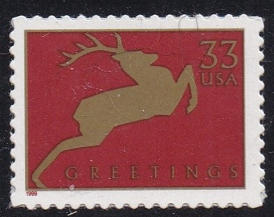 # 3356 (1999) Christmas Reindeer, Red - Sgl, MNH
