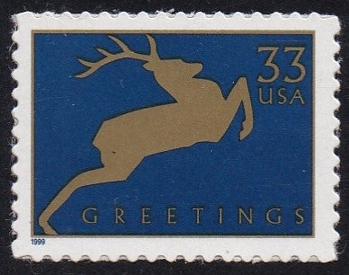 # 3356 (1999) Christmas Reindeer, Blue - Sgl, MNH